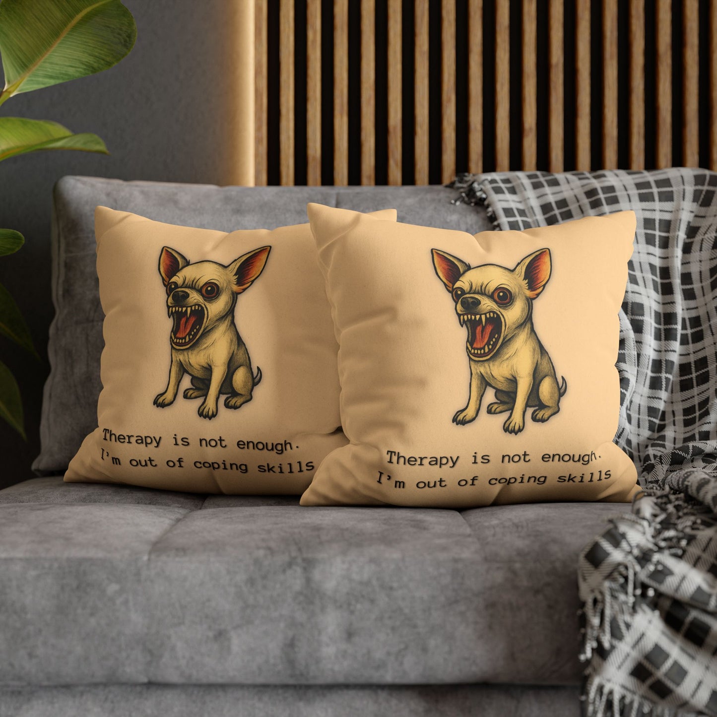 Out of Coping Skills Pillow Cover — Therapy Is Not Enough