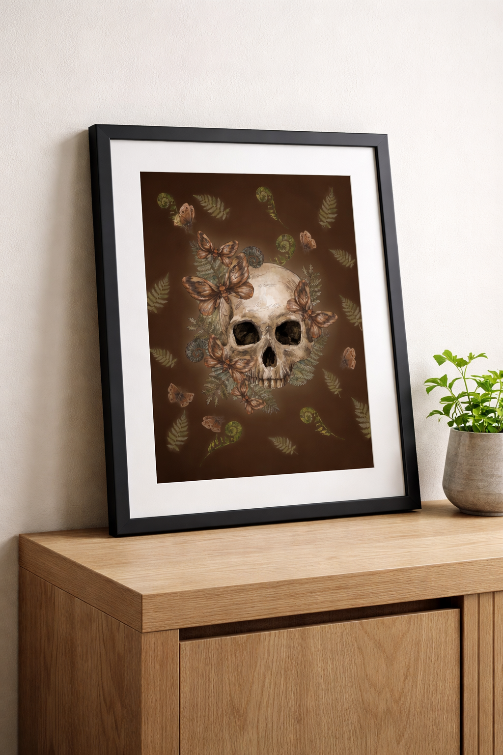Emotional Paralysis — Dark Botanical Skull Art Print)