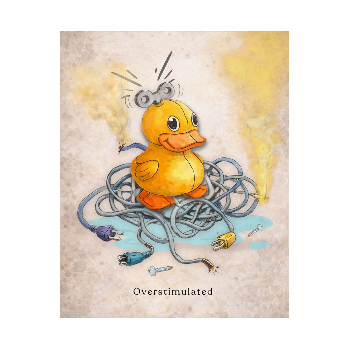 Overstimulated — Wind-Up Duck Art Print (Mood Disorders: Unmedicated)