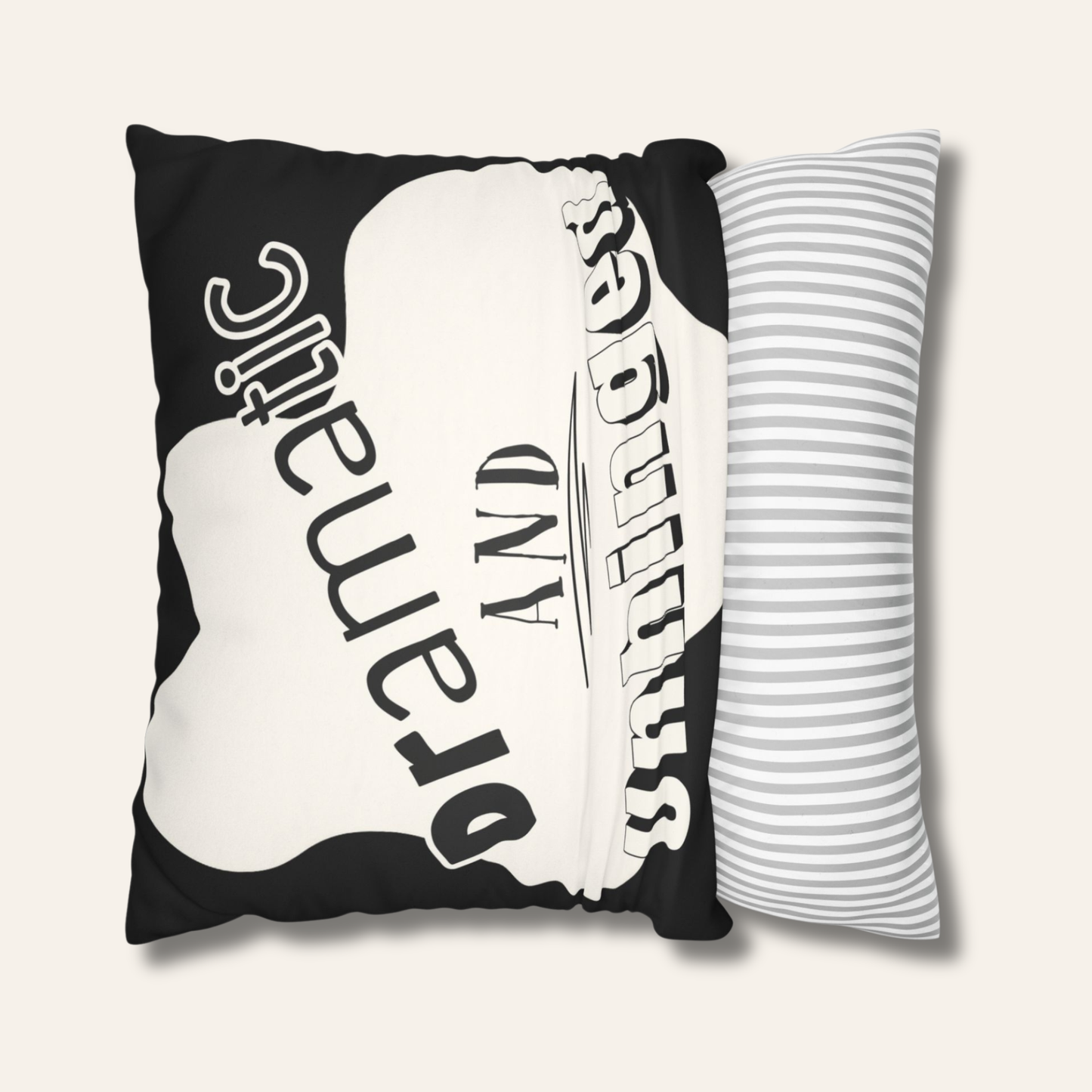Dramatic and Unhinged — Funny Statement Pillow Cover, Bold Typographic Home Decor