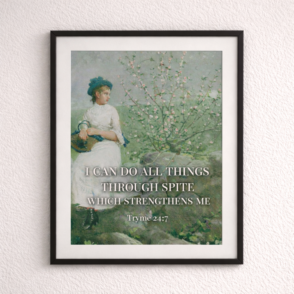 I Can Do All Things Through Spite — Dark Academia Snark Print