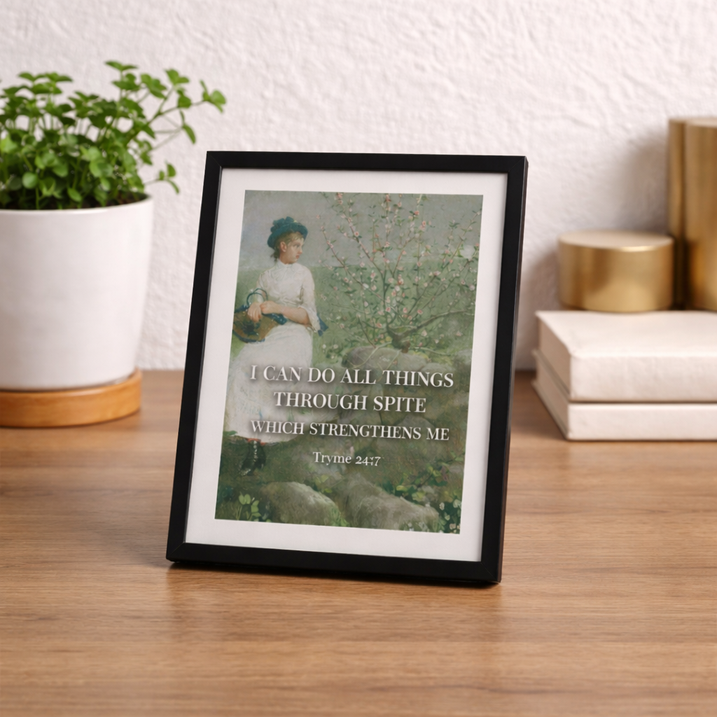 I Can Do All Things Through Spite — Dark Academia Snark Print