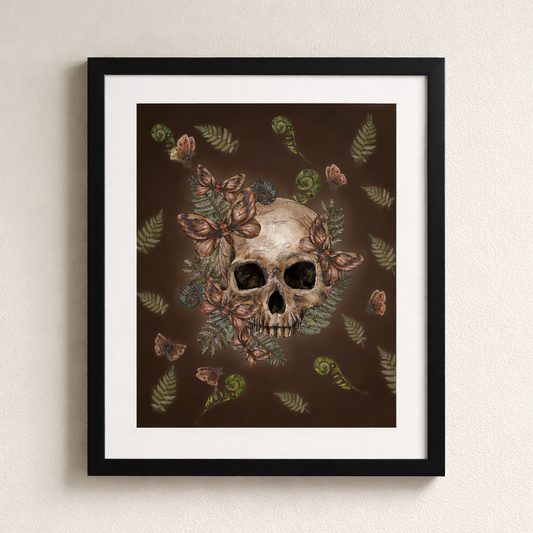 Emotional Paralysis — Dark Botanical Skull Art Print)