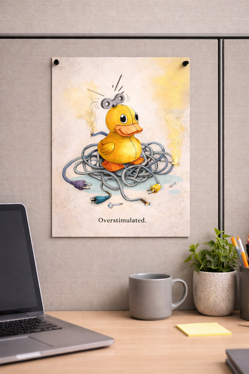 Overstimulated — Wind-Up Duck Art Print (Mood Disorders: Unmedicated)