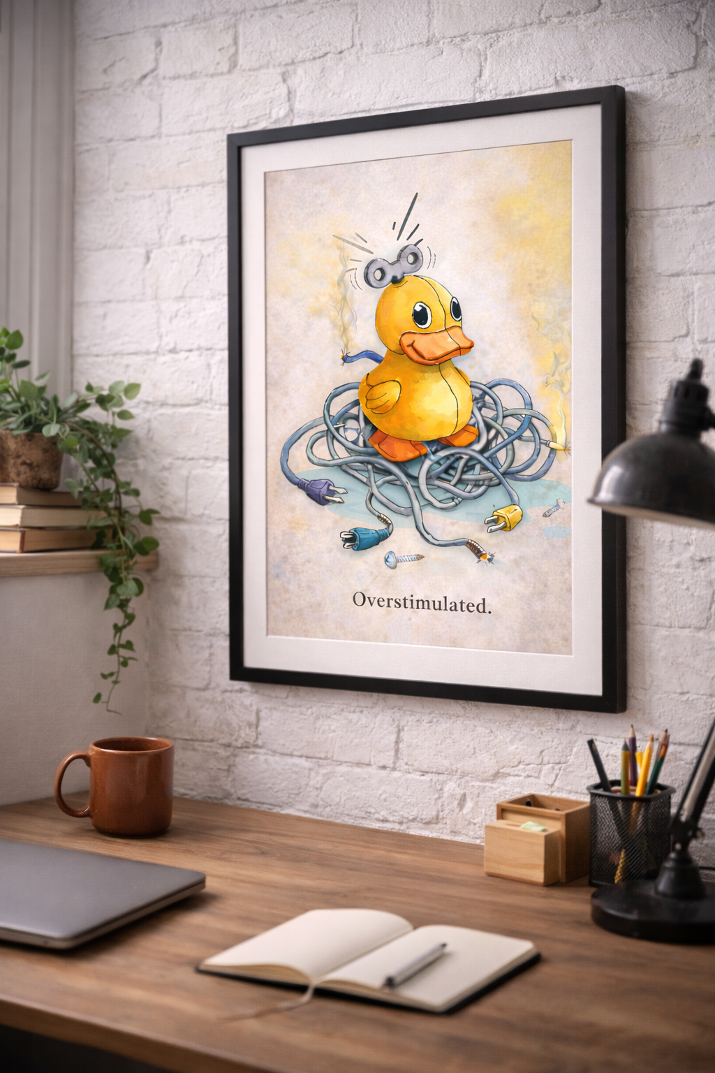 Overstimulated — Wind-Up Duck Art Print (Mood Disorders: Unmedicated)