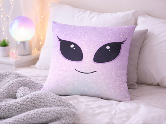 Alien Aesthetic Pillow Cover – Cosmic Aliencore Room Decor