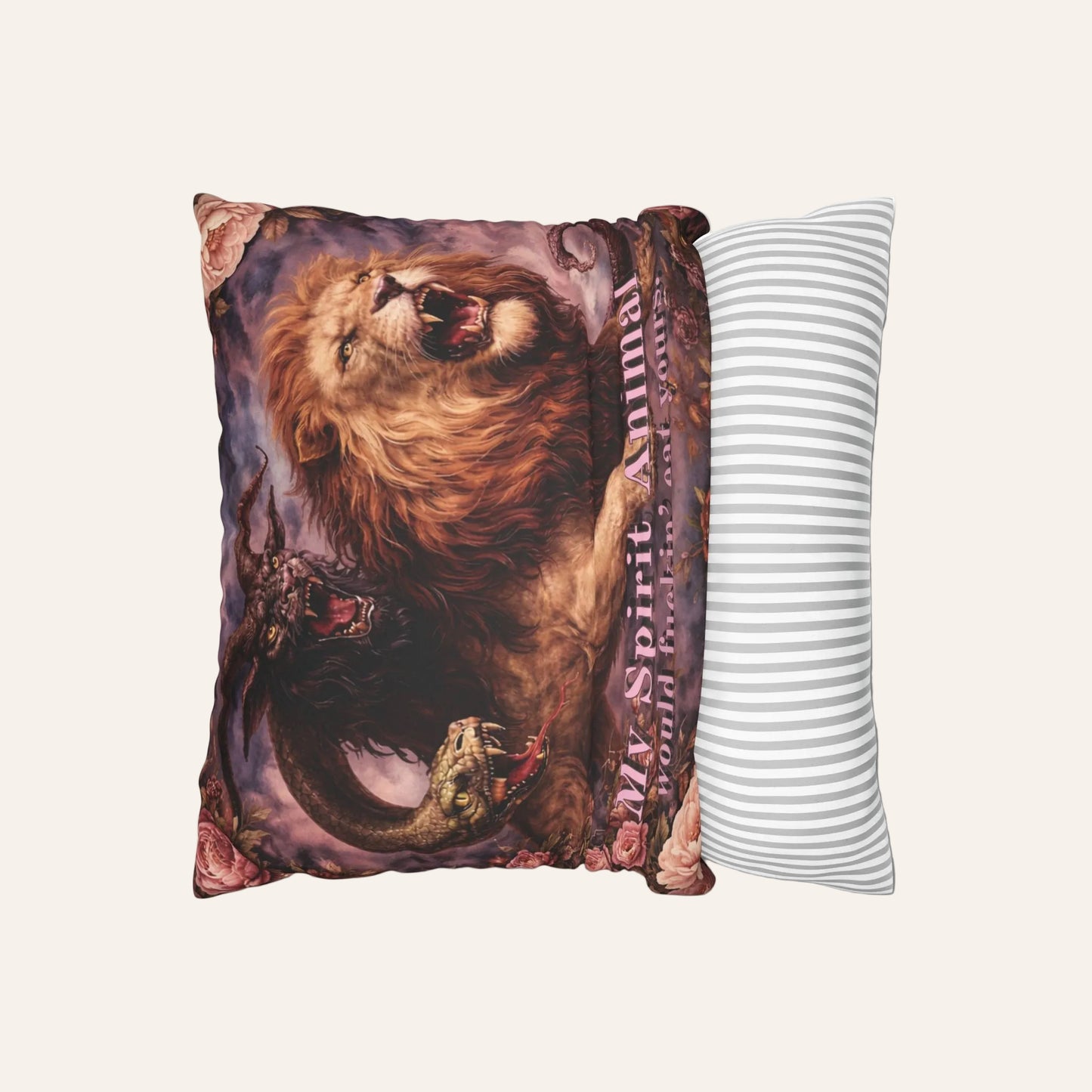 My Spirit Animal Would Eat Yours – Faux Suede Throw Pillow Cover